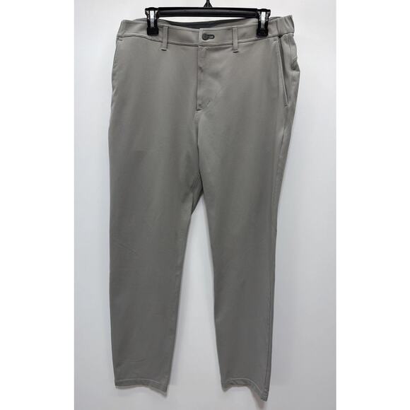 Public Rec Pants Mens 34x32 Grey Workday Tech Slim Fit Straight Flat Front - Picture 1 of 7